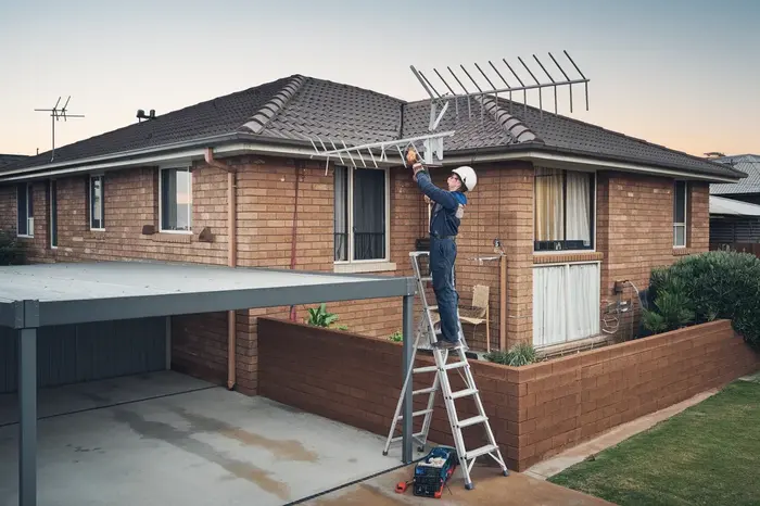 TV antenna repair on Perth roof
