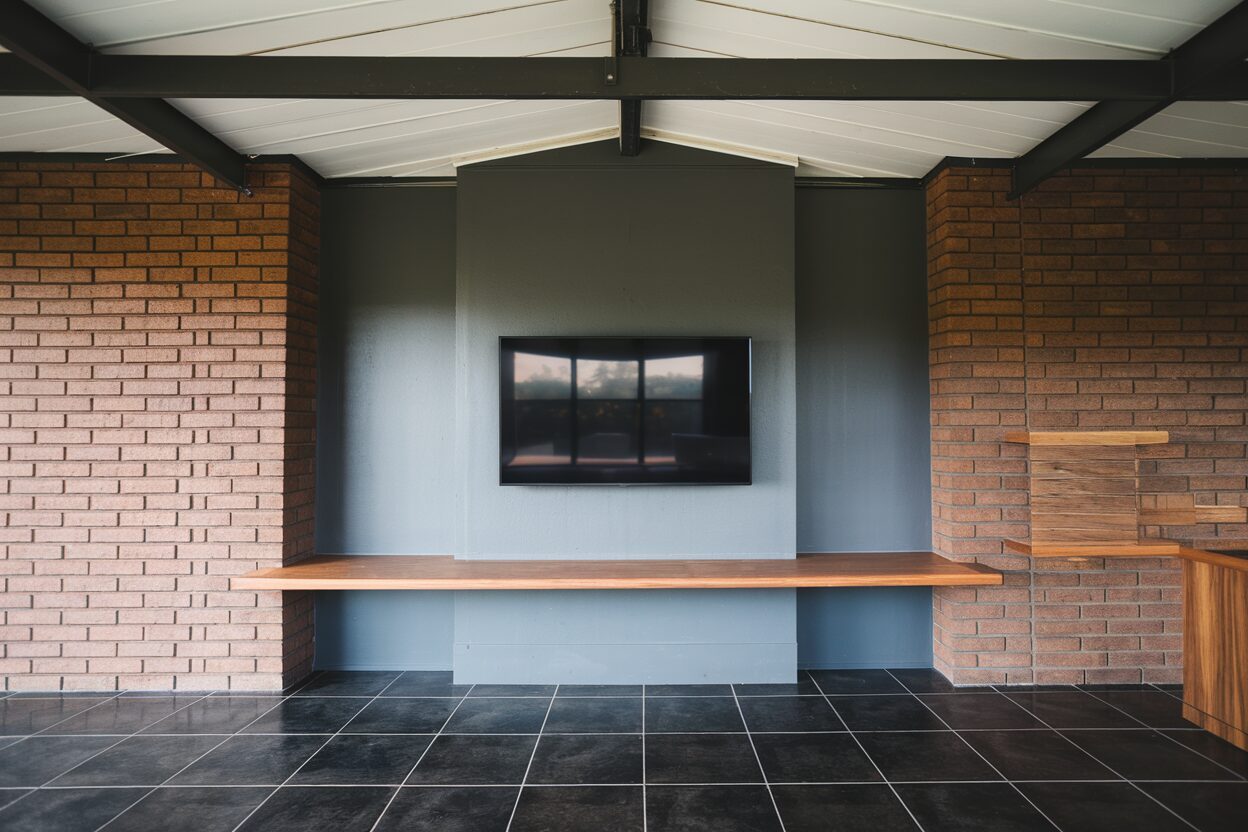 TV wall mounting with hidden cables